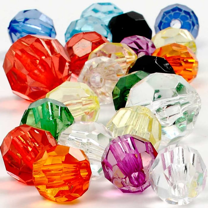 Mixed Faceted Beads 75 gr - Mixed Colours
