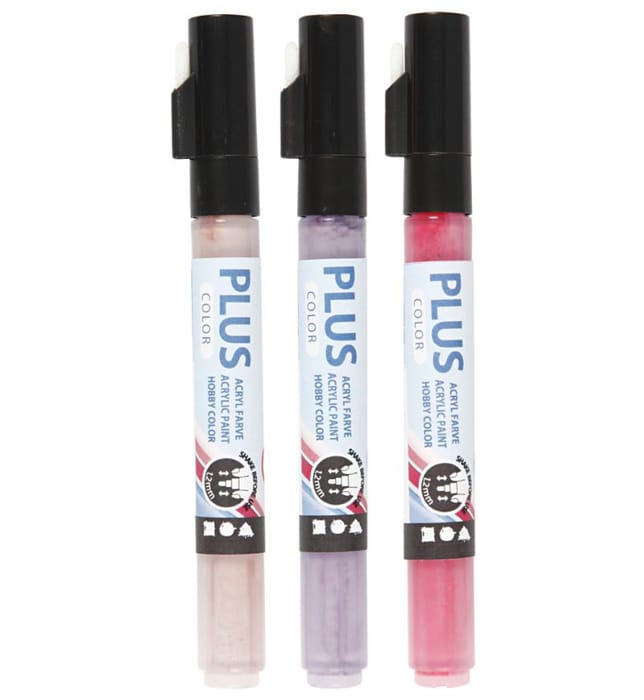 Acrylic Paint Markers - Pink/Purple/Rose, 3 pcs