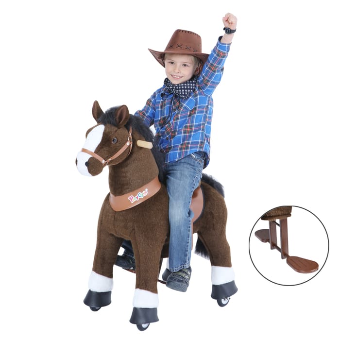 Ride-On Horse - Dark Brown w. White Blaze, Medium