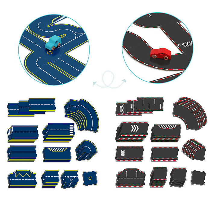 Vilacity - Double-Sided Road Puzzle, 42 pcs