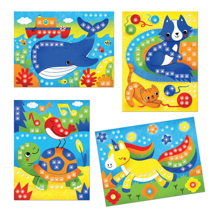 Mosaic Pegboard FantaColor - Animals, 180 pcs