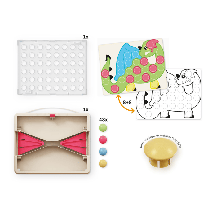 Mosaic Pegboard FantaColor - Junior Pastel, 58 pcs