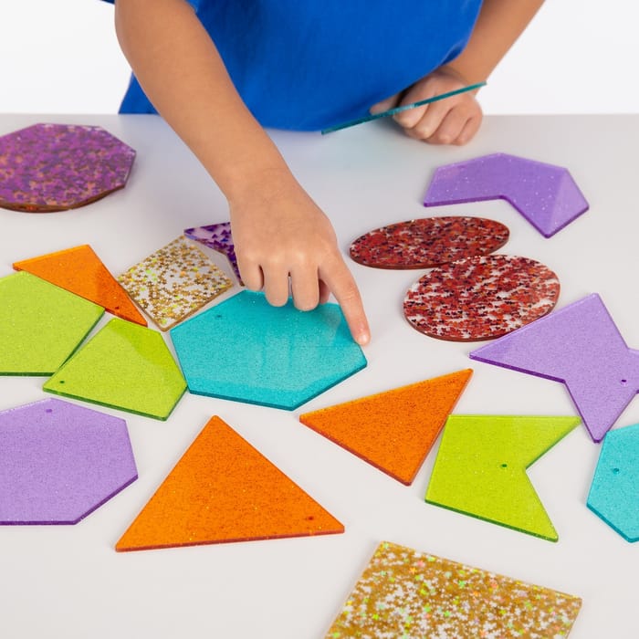 Rainbow Glitter Shapes, 21 pcs