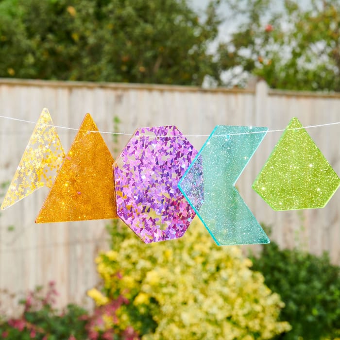 Rainbow Glitter Shapes, 21 pcs