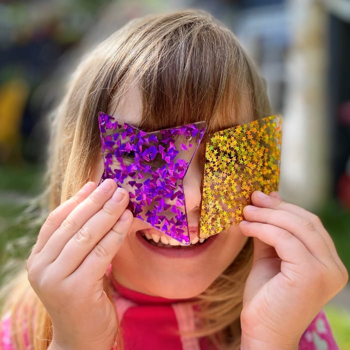 Rainbow Glitter Shapes, 21 pcs