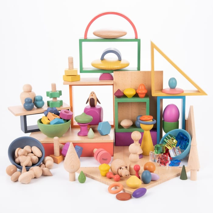 Montessori Rainbow Wooden Super Set, 84 pcs