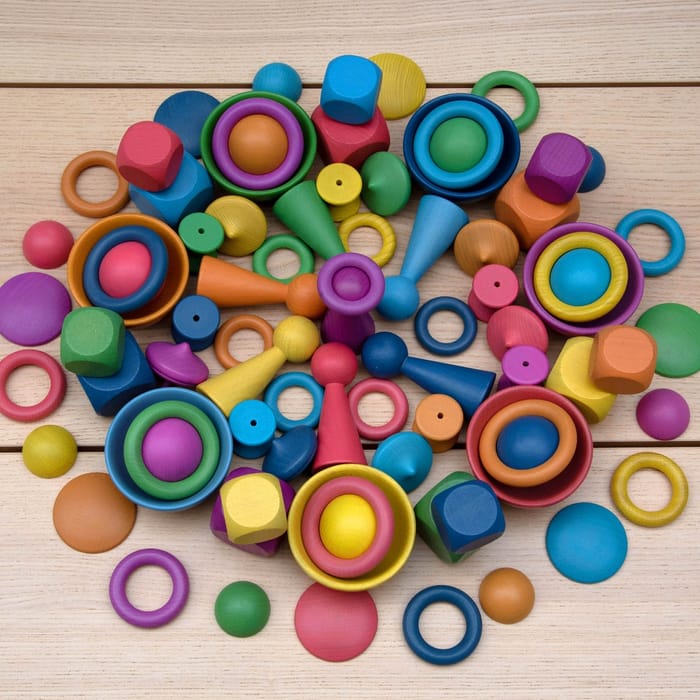 Montessori Rainbow Wooden Super Set, 84 pcs
