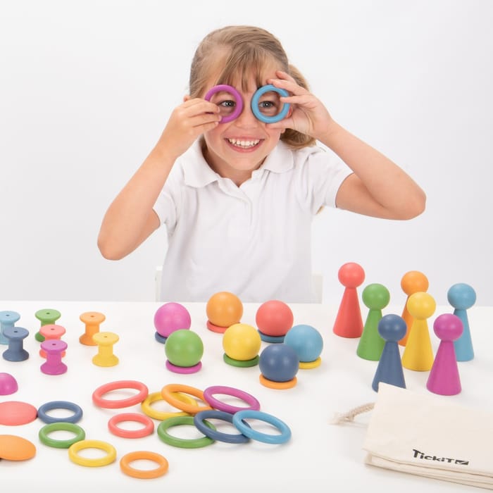 Montessori Rainbow Wooden Super Set, 84 pcs