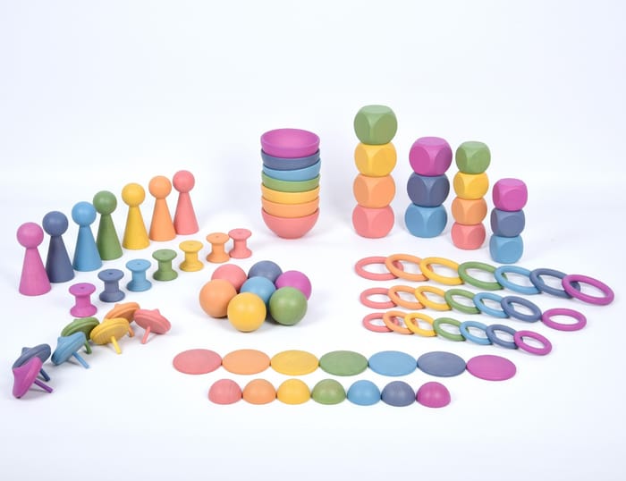 Montessori Rainbow Wooden Super Set, 84 pcs