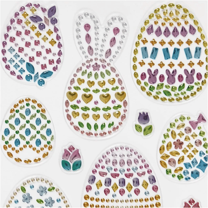 Diamond Stickers - Easter Egg Shapes, 1 Sheet