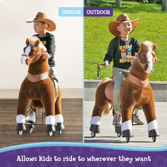 Ride-On Horse - Light Brown w. White Blaze, M/L