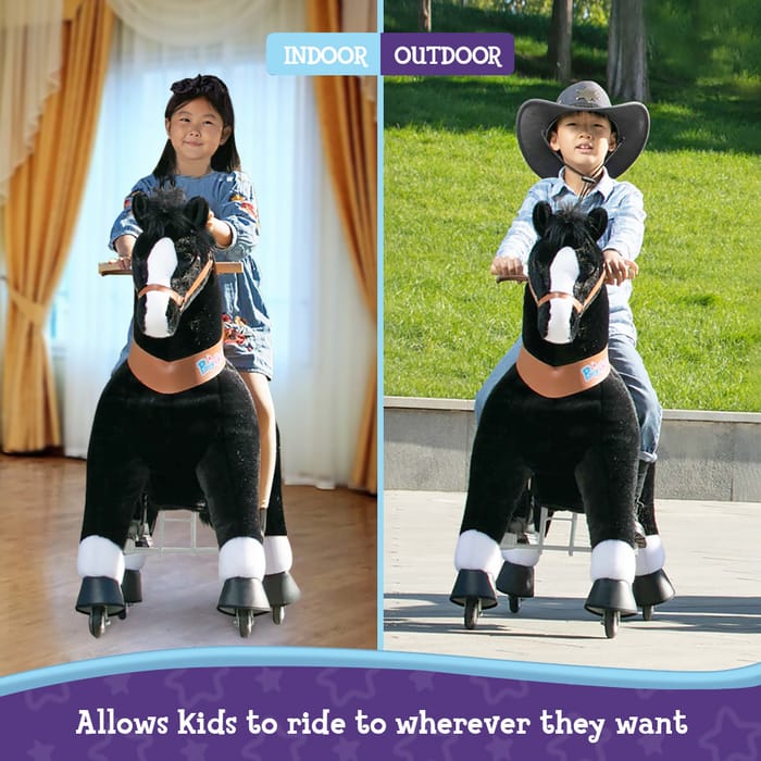 Ride-On Horse - Black w. White Blaze, M/L