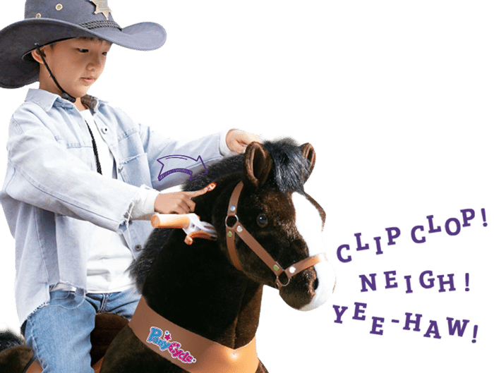 Ride-On Horse - Black w. White Blaze, M/L
