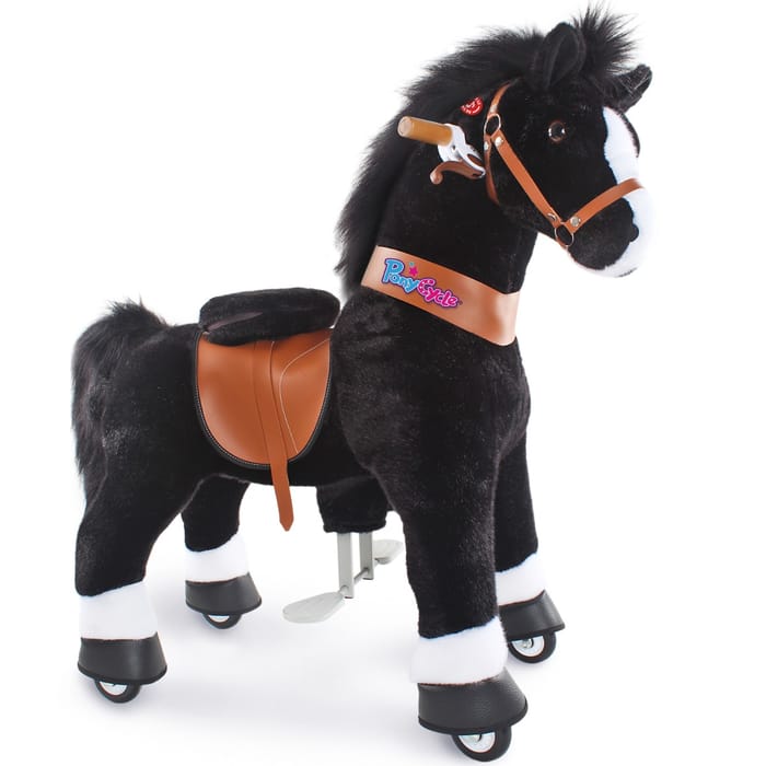 Ride-On Horse - Black w. White Blaze, Medium