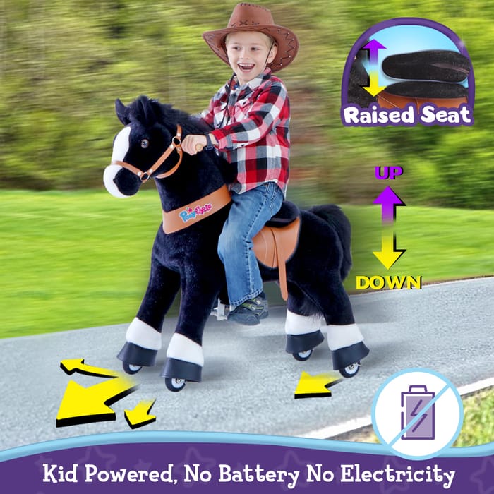 Ride-On Horse - Black w. White Blaze, Medium