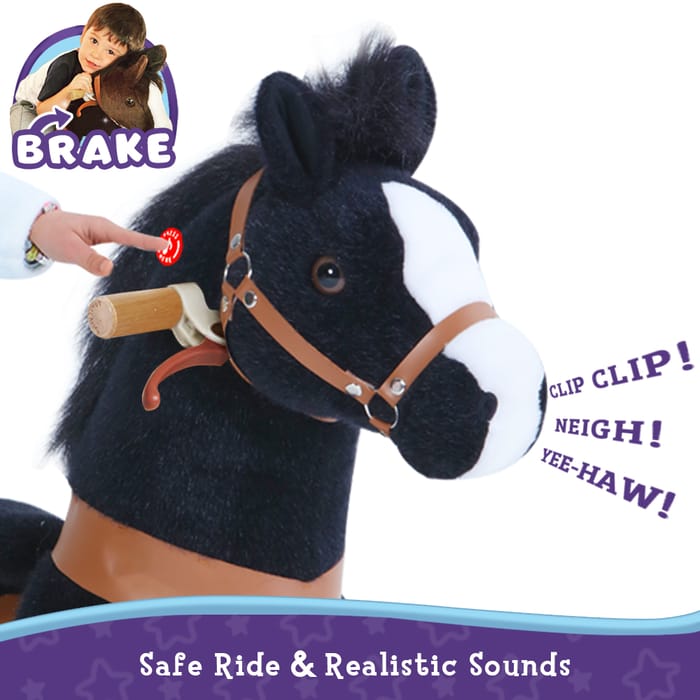 Ride-On Horse - Black w. White Blaze, Medium
