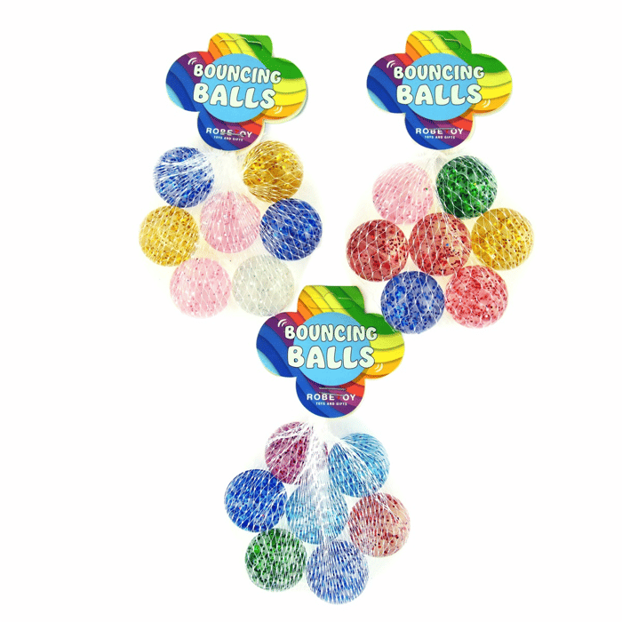 Bouncy Balls Ø3.2 cm - Glitter, 7 pcs
