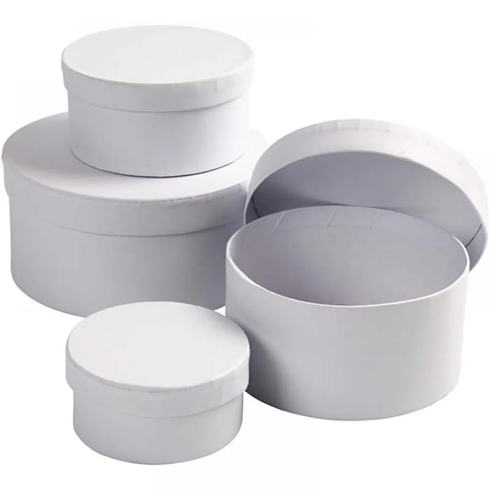 Round Paper Boxes, 4 pcs