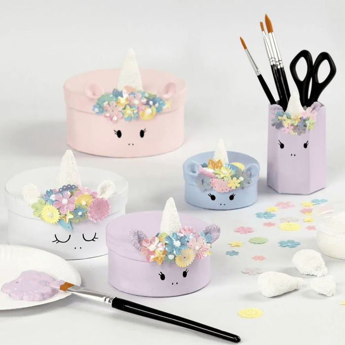 Round Paper Boxes, 4 pcs