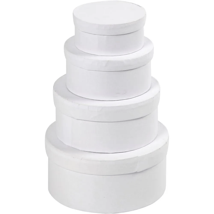 Round Paper Boxes, 4 pcs
