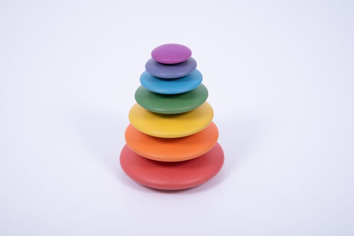 Sensory Wooden Rainbow Buttons, 7 pcs