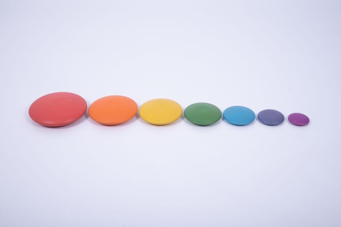 Sensory Wooden Rainbow Buttons, 7 pcs