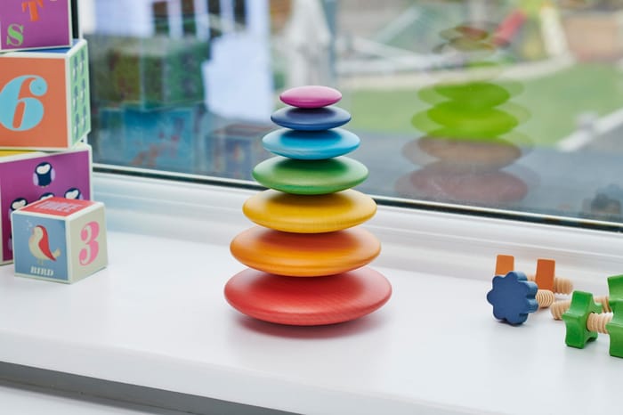 Sensory Wooden Rainbow Buttons, 7 pcs