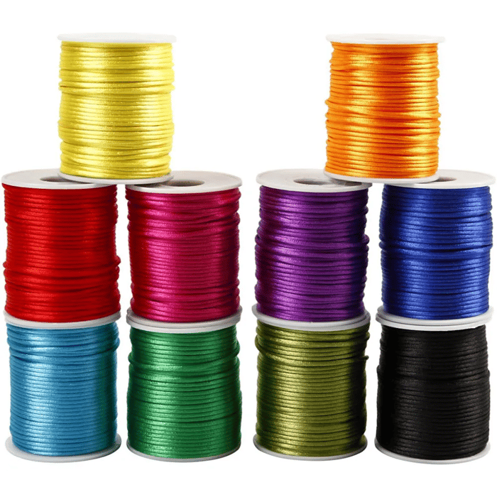 Satin Cord Ø2 mm, 50 m - Bold Colours, 10 pcs