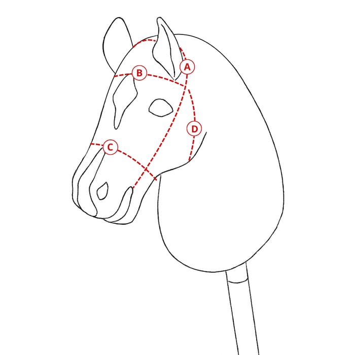 Cheval Roi Accs - Bridle, Black/Silver Rhinestones