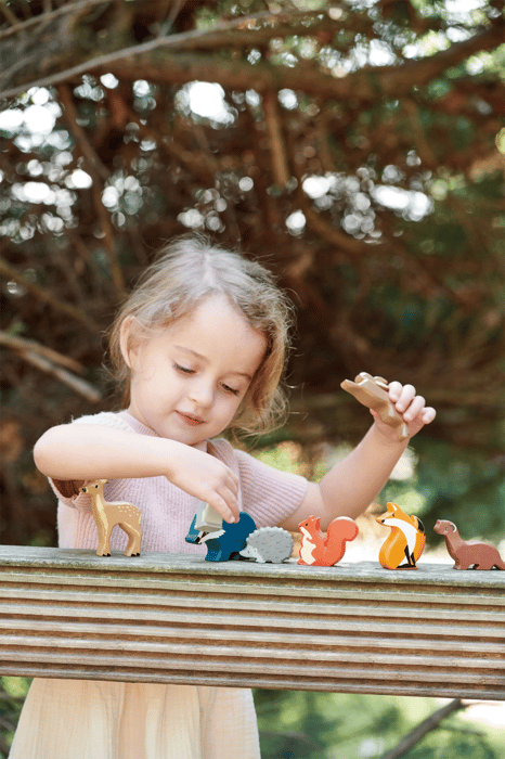 Wooden Woodland Animals, 8 pcs
