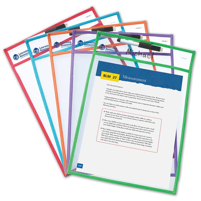 Write & Wipe Pockets, Set of 5