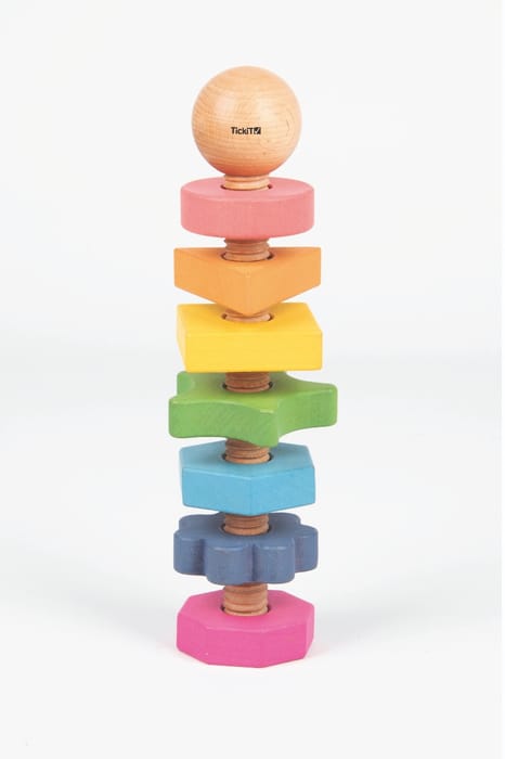 Rainbow Wooden Shape Twister - Shapes and Colours