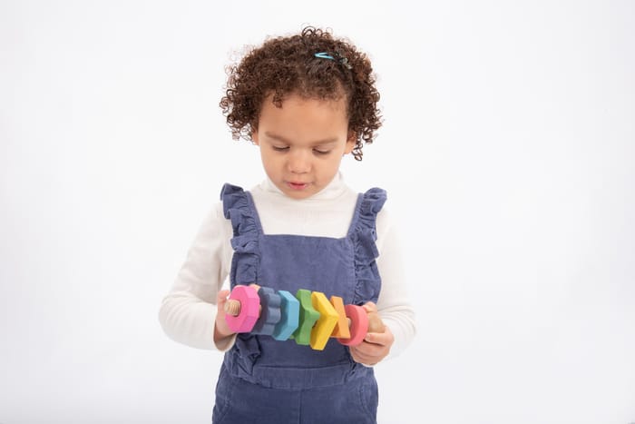 Rainbow Wooden Shape Twister - Shapes and Colours