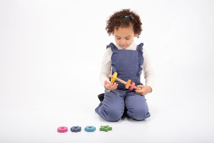 Rainbow Wooden Shape Twister - Shapes and Colours