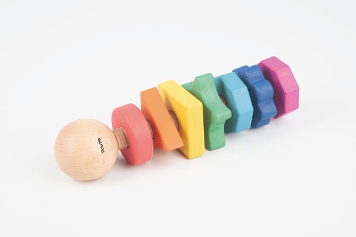 Rainbow Wooden Shape Twister - Shapes and Colours