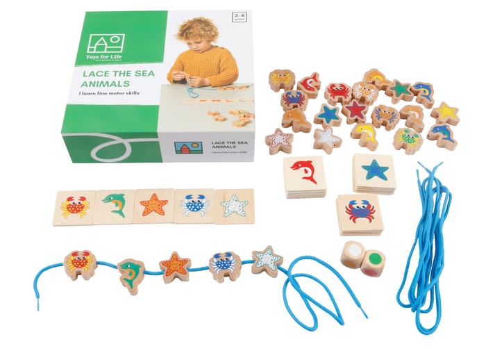 Lace the Sea Animals - Fine Motor Skills