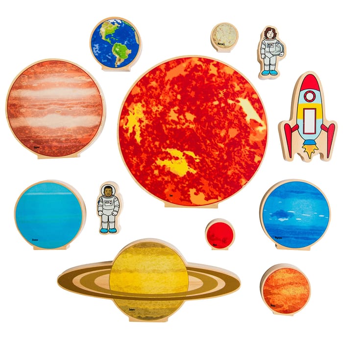 Travelling In Space Wooden Solar System, 12 pcs