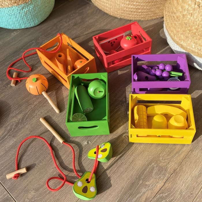 Wooden Sorting Crates - Fruits and Vegetables