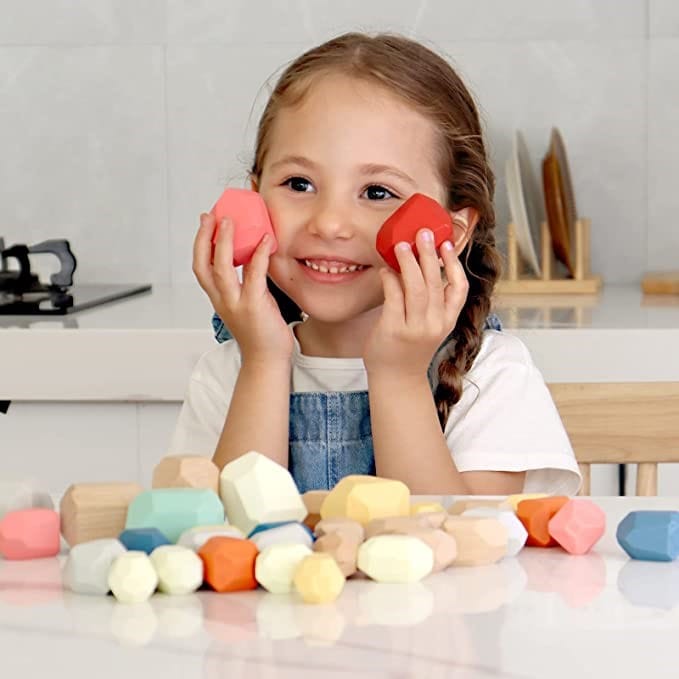 Wooden Stacking Stones, 36 pcs