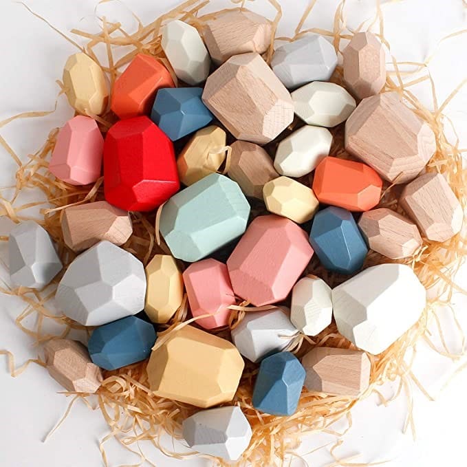 Wooden Stacking Stones, 36 pcs