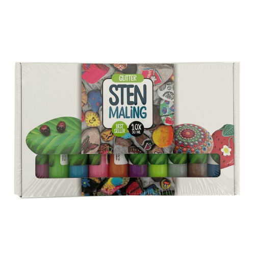 Rock Paint 10 x 30 ml - Glitter