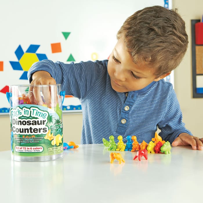 Count & Sort - Back in Time Dino Counters, 72 pcs