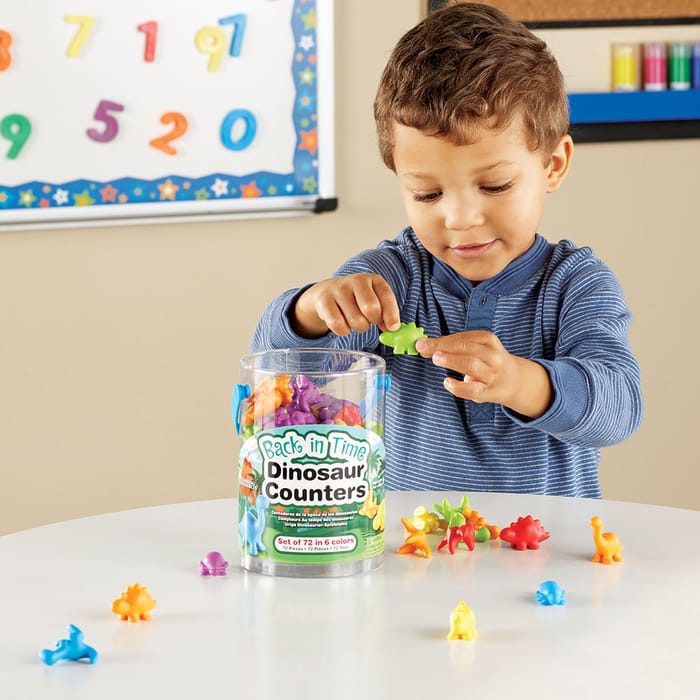 Count & Sort - Back in Time Dino Counters, 72 pcs