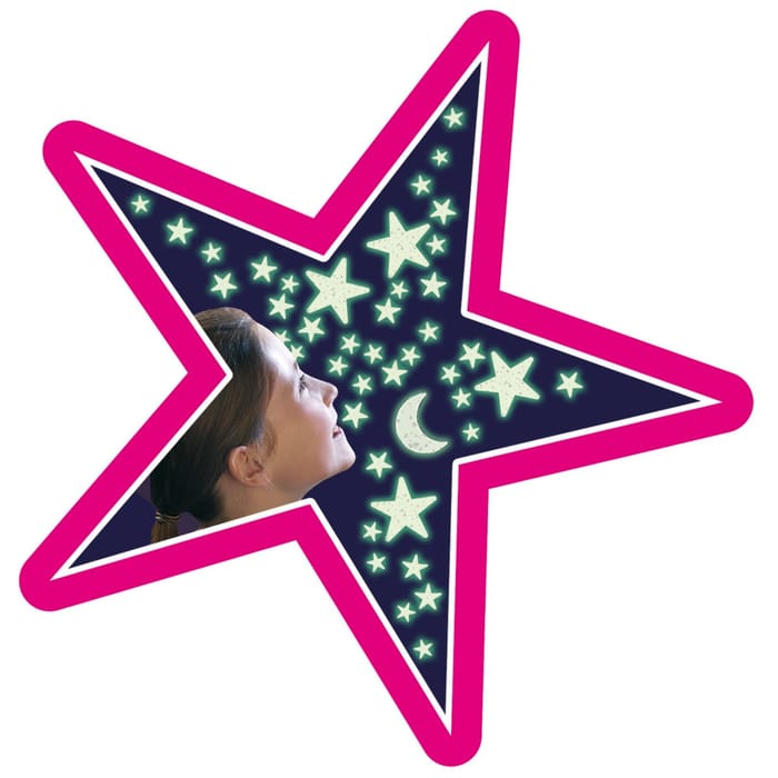 Glow in the Dark - Glitter Moons and Stars, 40 pcs