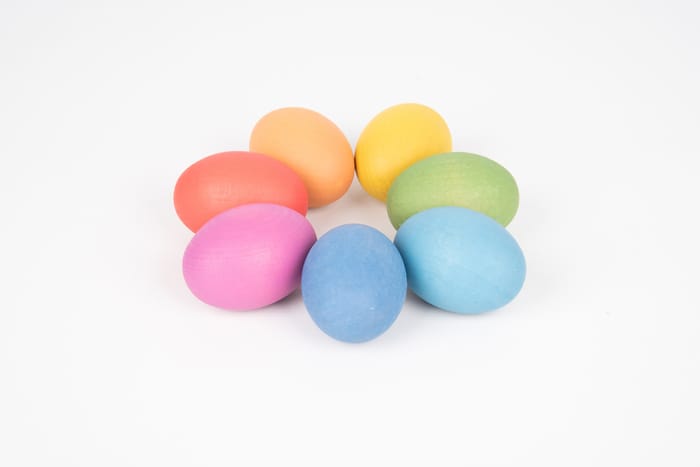 Rainbow Wooden Eggs, 7 pcs