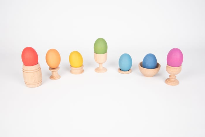 Rainbow Wooden Eggs, 7 pcs