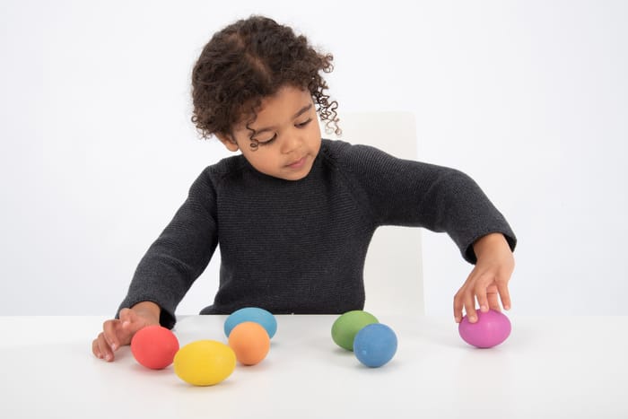 Rainbow Wooden Eggs, 7 pcs