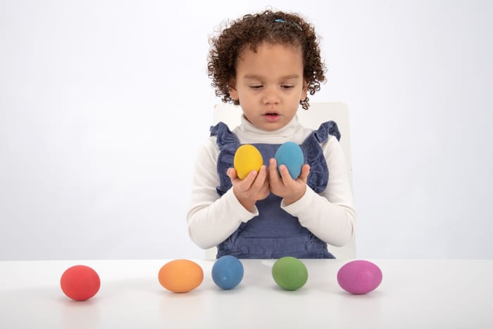 Rainbow Wooden Eggs, 7 pcs