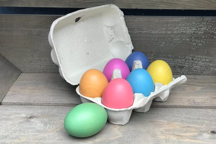 Rainbow Wooden Eggs, 7 pcs