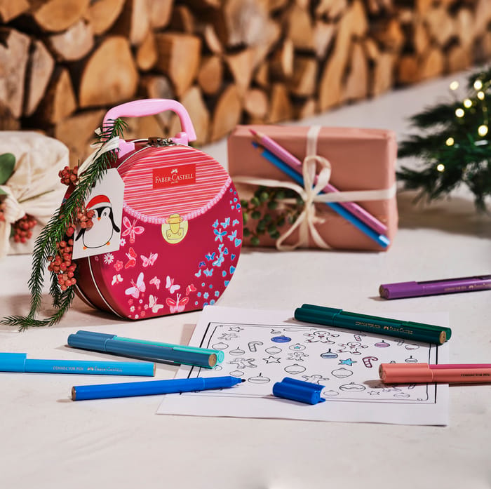 Connector Pens in Handbag Tin, 33 pcs